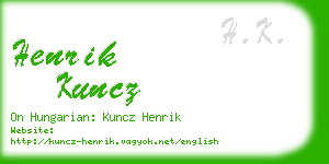 henrik kuncz business card